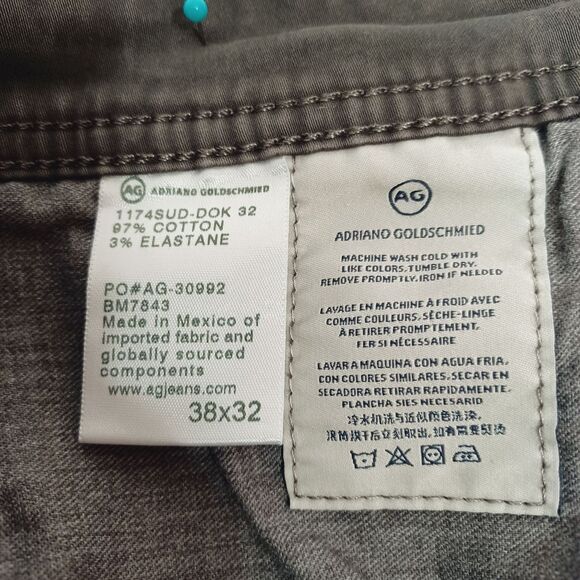 AG Adriano Goldschmied The Graduate Tailored Leg Men's Jeans W38 L32 Grey Color - Picture 6 of 15